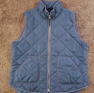 J. Crew Womens  Navy Blue Quilted  Puffer Vest jacket Size Large